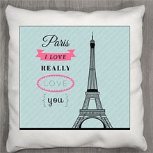 Подушки с принтом Люблю Париж