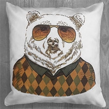 Подушки с принтом Медведь в очках